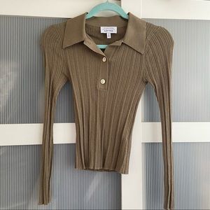 & other stories sheer fitted polo top